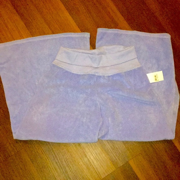 Hard Tail Pants - Hard Tail Terry Cropped Wide Leg Fold-Over Waist